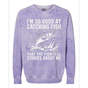 Bass Fishing Angler Funny Fisherman Catching Fish Colorblast Crewneck Sweatshirt