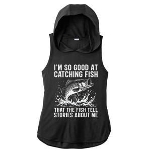 Bass Fishing Angler Funny Fisherman Catching Fish Ladies PosiCharge Tri-Blend Wicking Draft Hoodie Tank