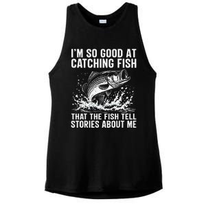 Bass Fishing Angler Funny Fisherman Catching Fish Ladies PosiCharge Tri-Blend Wicking Tank