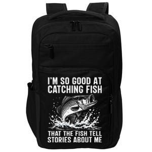 Bass Fishing Angler Funny Fisherman Catching Fish Impact Tech Backpack