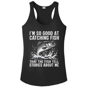 Bass Fishing Angler Funny Fisherman Catching Fish Ladies PosiCharge Competitor Racerback Tank