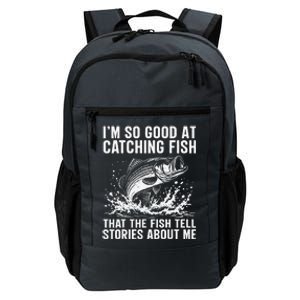 Bass Fishing Angler Funny Fisherman Catching Fish Daily Commute Backpack