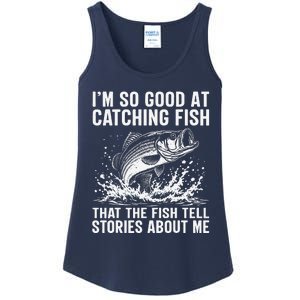 Bass Fishing Angler Funny Fisherman Catching Fish Ladies Essential Tank