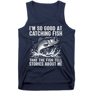 Bass Fishing Angler Funny Fisherman Catching Fish Tank Top