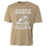 Bass Fishing Angler Funny Fisherman Catching Fish Cooling Performance Crew T-Shirt