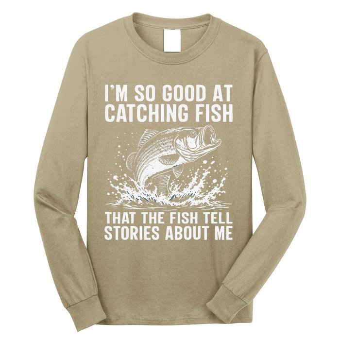 Bass Fishing Angler Funny Fisherman Catching Fish Long Sleeve Shirt