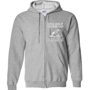 Bass Fishing Angler Funny Fisherman Catching Fish Full Zip Hoodie