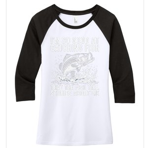 Bass Fishing Angler Funny Fisherman Catching Fish Women's Tri-Blend 3/4-Sleeve Raglan Shirt