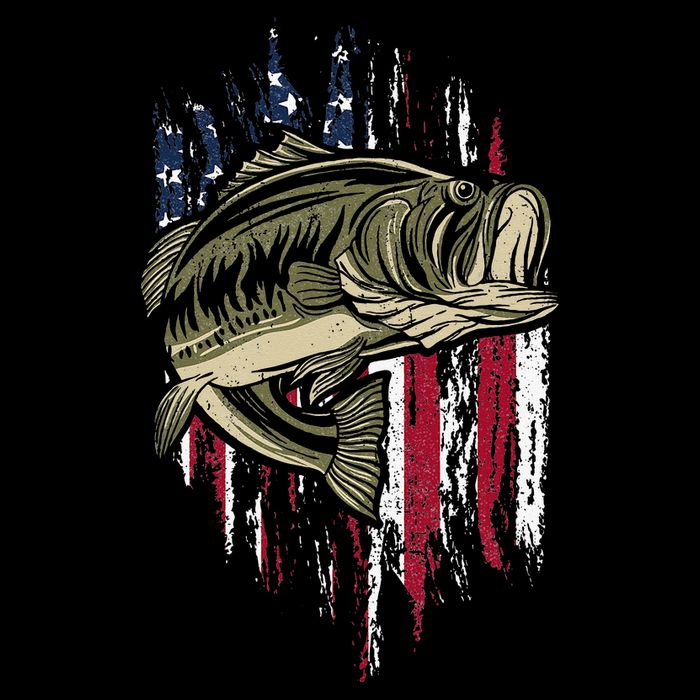 Bass Fishing American Flag 4th Of July Gift For Fisherman 16 in Basic Backpack