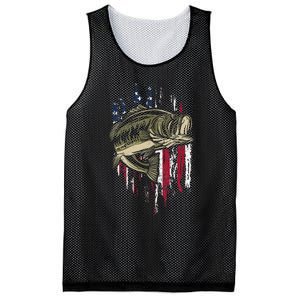 Bass Fishing American Flag 4th Of July Gift For Fisherman Mesh Reversible Basketball Jersey Tank