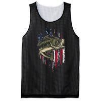 Bass Fishing American Flag 4th Of July Gift For Fisherman Mesh Reversible Basketball Jersey Tank