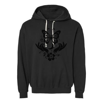 Butterfly flower and Moon Nice Graphic for everyday Comfort Garment-Dyed Fleece Hoodie
