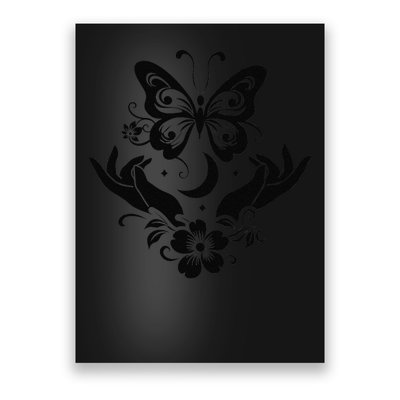 Butterfly flower and Moon Nice Graphic for everyday Comfort Poster