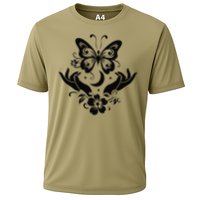 Butterfly flower and Moon Nice Graphic for everyday Comfort Cooling Performance Crew T-Shirt