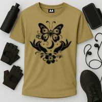 Butterfly flower and Moon Nice Graphic for everyday Comfort Cooling Performance Crew T-Shirt