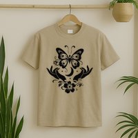 Butterfly flower and Moon Nice Graphic for everyday Comfort T-Shirt