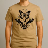 Butterfly flower and Moon Nice Graphic for everyday Comfort T-Shirt
