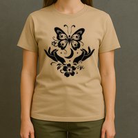 Butterfly flower and Moon Nice Graphic for everyday Comfort T-Shirt