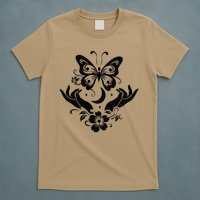 Butterfly flower and Moon Nice Graphic for everyday Comfort T-Shirt