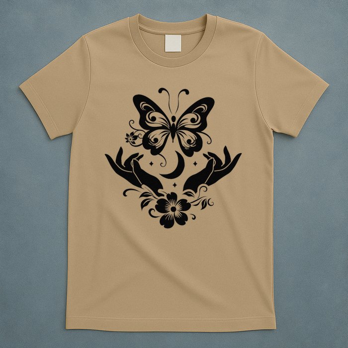 Butterfly flower and Moon Nice Graphic for everyday Comfort T-Shirt