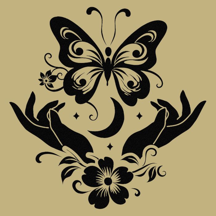 Butterfly flower and Moon Nice Graphic for everyday Comfort T-Shirt