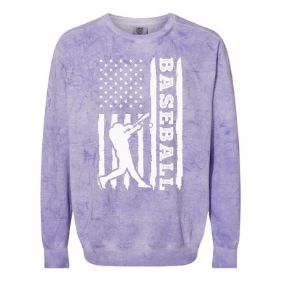 Baseball Flag America Colorblast Crewneck Sweatshirt