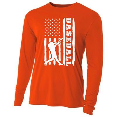 Baseball Flag America Cooling Performance Long Sleeve Crew