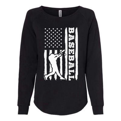 Baseball Flag America Womens California Wash Sweatshirt