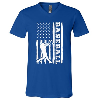 Baseball Flag America V-Neck T-Shirt