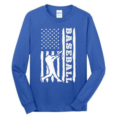 Baseball Flag America Tall Long Sleeve T-Shirt