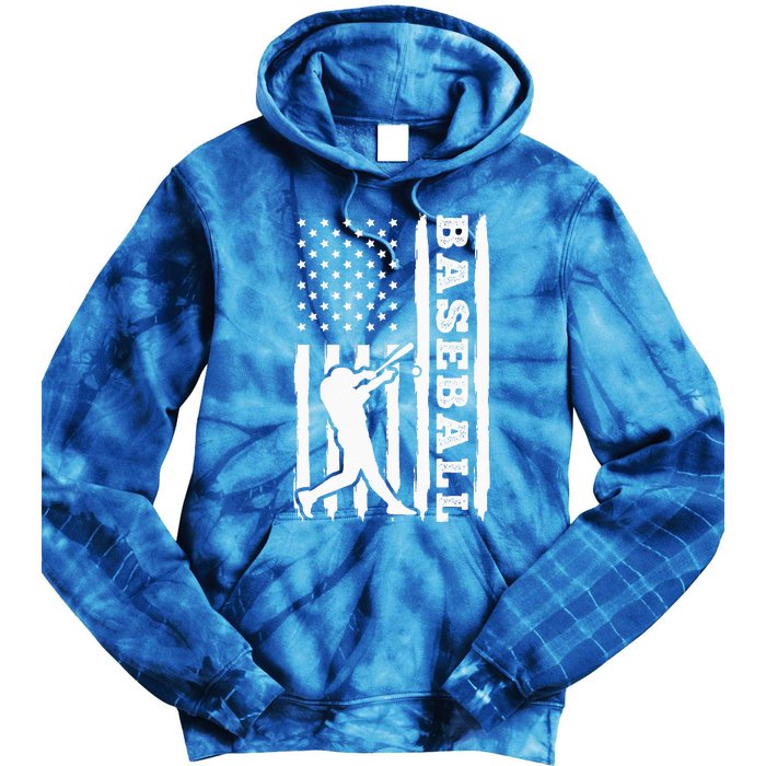 Baseball Flag America Tie Dye Hoodie