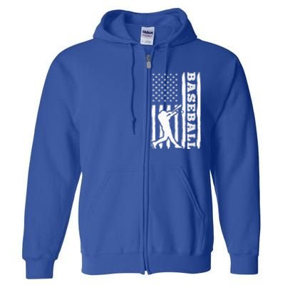 Baseball Flag America Full Zip Hoodie