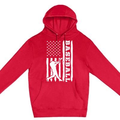 Baseball Flag America Premium Pullover Hoodie