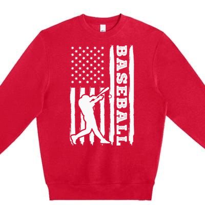 Baseball Flag America Premium Crewneck Sweatshirt