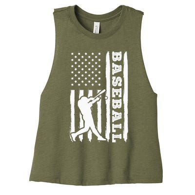 Baseball Flag America Women's Racerback Cropped Tank