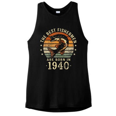 Best Fishermen Are Born In 1940 83rd Birthday Fishing Gifts Ladies PosiCharge Tri-Blend Wicking Tank