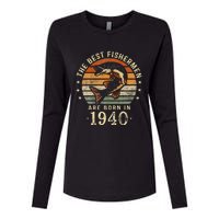 Best Fishermen Are Born In 1940 83rd Birthday Fishing Gifts Womens Cotton Relaxed Long Sleeve T-Shirt