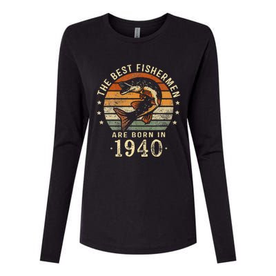 Best Fishermen Are Born In 1940 83rd Birthday Fishing Gifts Womens Cotton Relaxed Long Sleeve T-Shirt