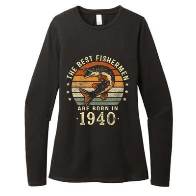 Best Fishermen Are Born In 1940 83rd Birthday Fishing Gifts Womens CVC Long Sleeve Shirt