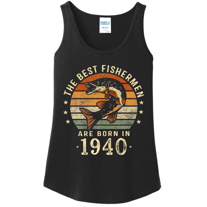 Best Fishermen Are Born In 1940 83rd Birthday Fishing Gifts Ladies Essential Tank