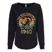 Best Fishermen Are Born In 1940 83rd Birthday Fishing Gifts Womens California Wash Sweatshirt