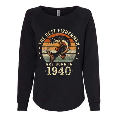 Best Fishermen Are Born In 1940 83rd Birthday Fishing Gifts Womens California Wash Sweatshirt