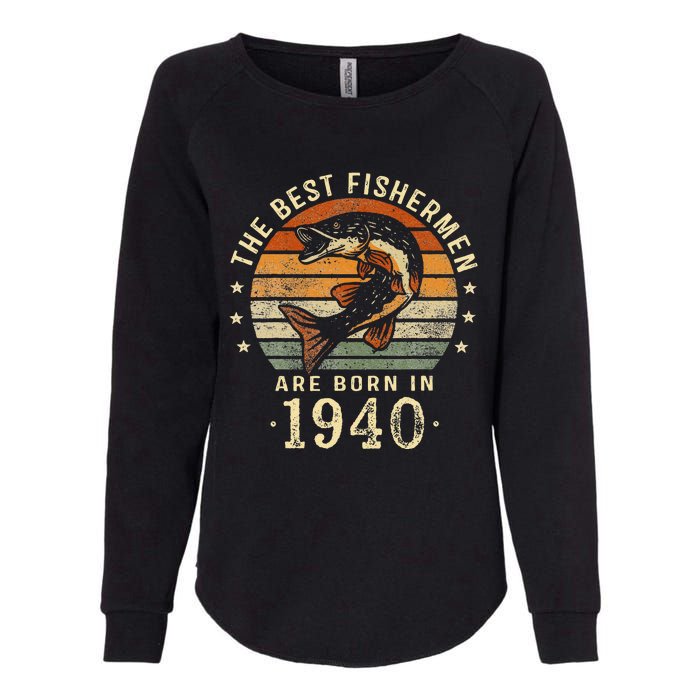 Best Fishermen Are Born In 1940 83rd Birthday Fishing Gifts Womens California Wash Sweatshirt