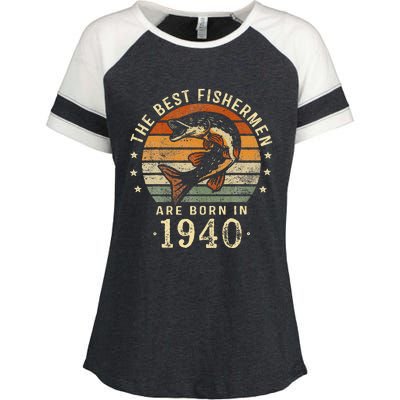 Best Fishermen Are Born In 1940 83rd Birthday Fishing Gifts Enza Ladies Jersey Colorblock Tee