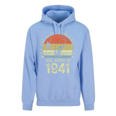 Best Fishermen Are Born In 1941 80th Birthday Fishing Gift Unisex Surf Hoodie