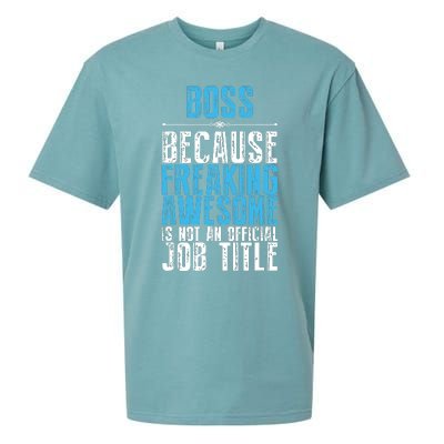 Boss Freaking Awesome Job Title Funny Boss Day Quote Sueded Cloud Jersey T-Shirt