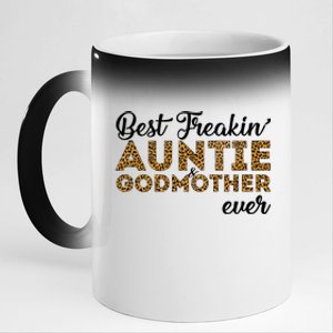 Best Freakin Auntie Godmother Ever Pattern Gift Meaningful Gift 11oz Black Color Changing Mug