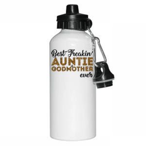 Best Freakin Auntie Godmother Ever Pattern Gift Meaningful Gift Aluminum Water Bottle