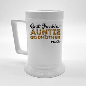 Best Freakin Auntie Godmother Ever Pattern Gift Meaningful Gift Beer Stein