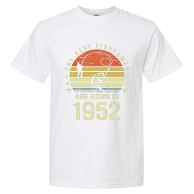 Best Fishermen Are Born In 1952 69th Birthday Fishing Gift Garment-Dyed Heavyweight T-Shirt